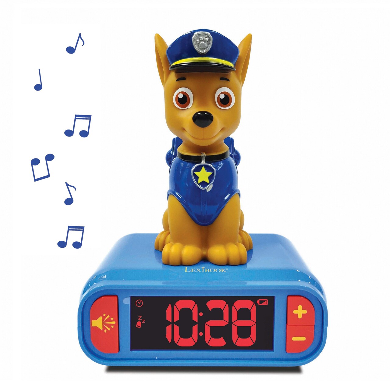 Ceas desteptator cu lumina 3D pentru copii Paw Patrol, LEXIBOOK, 20x15x10 cm, plastic/cauciuc, albastru/galben - imagine 7
